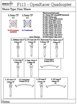 OpenRacer quadcopter frame